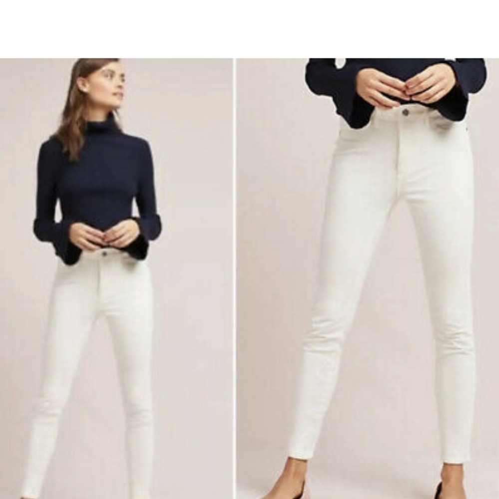 Pilcro and the Letterpress high rise skinny corduroy cream women's size …